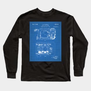 Film Camera Patent - Movie Lover Cinema Student Art - Blueprint Long Sleeve T-Shirt